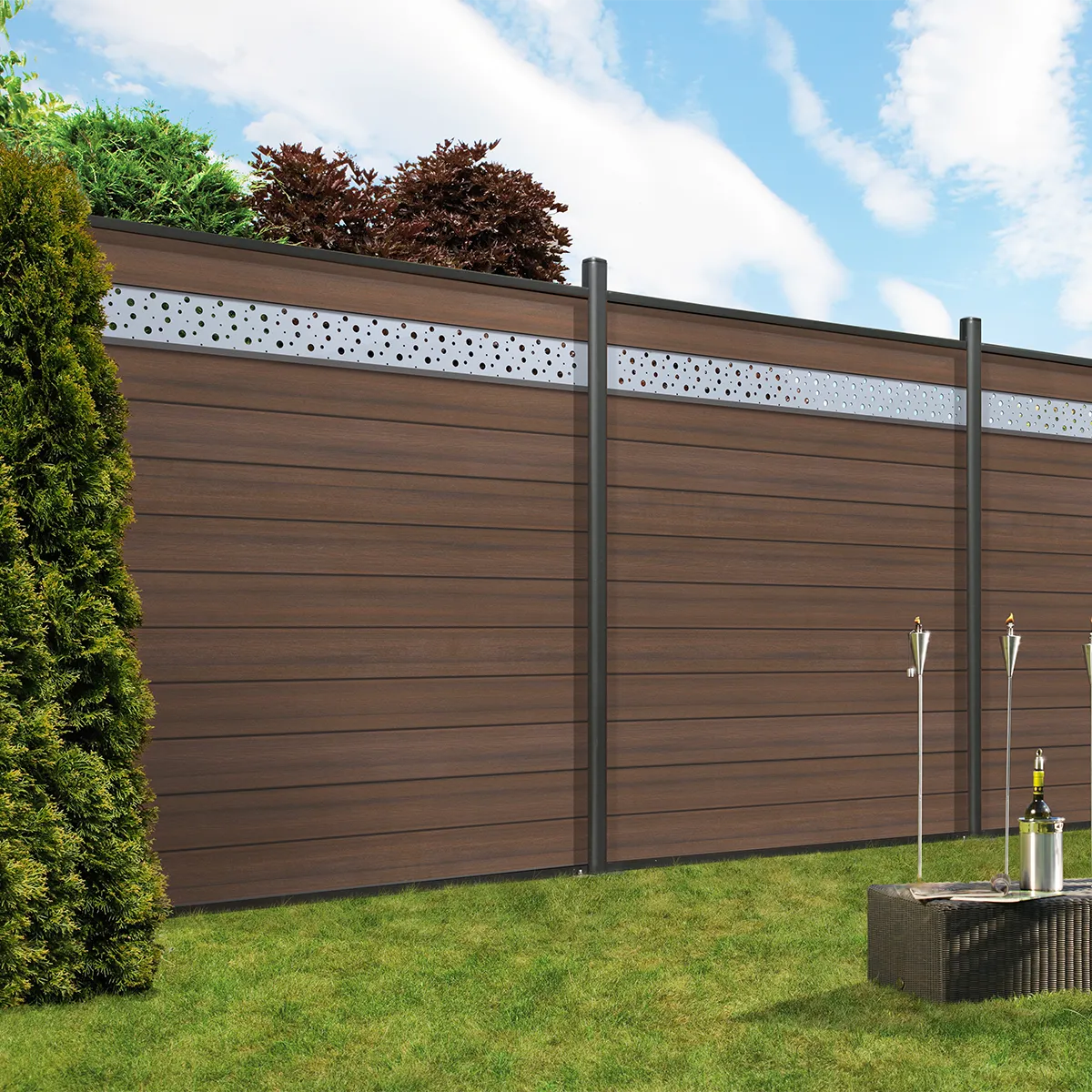 Palissade en bois composite Marron